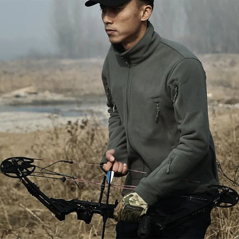 

Winter Mens Outdoor Sports Thermal Fleece Jacket Male Climbing Hunting Camping Hiking Windproof Warm Tactical Training Coat