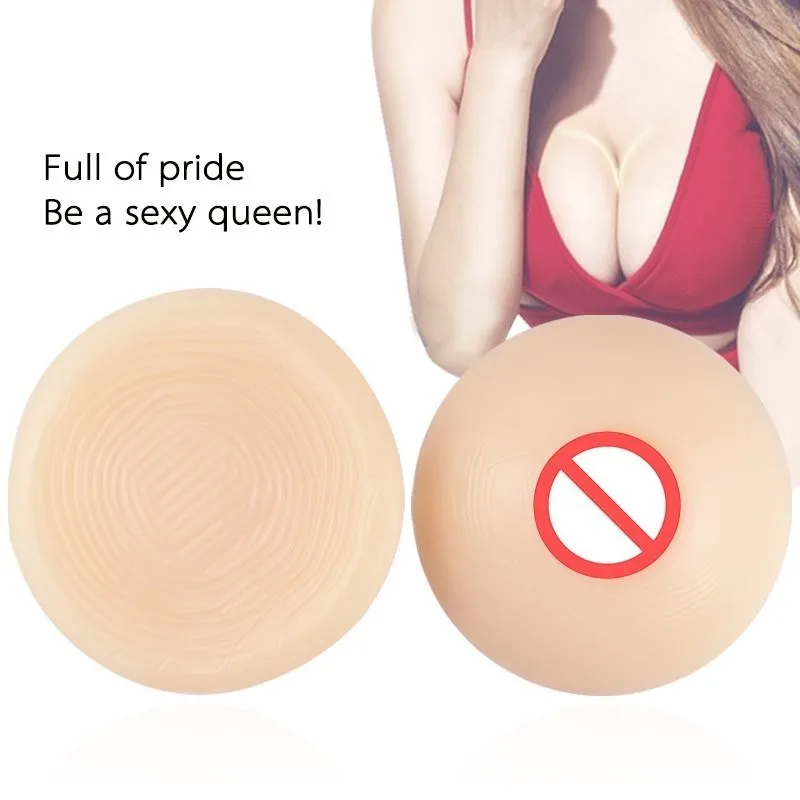 Молочной Protheses груди круглый Форма силиконовая грудь для трансгендеров и