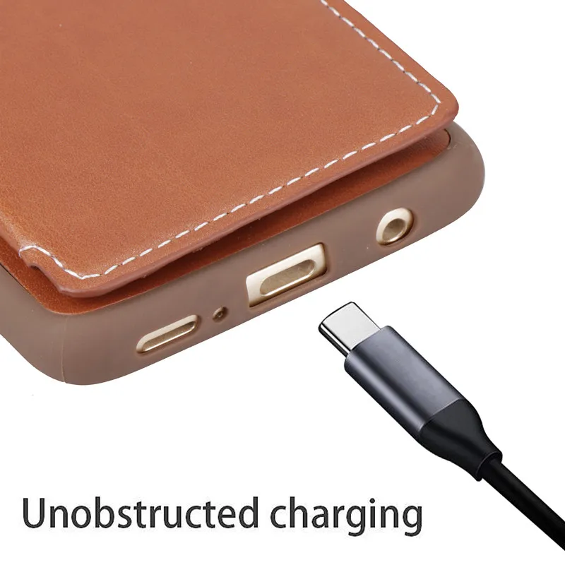 

VNSTRIP Orange Leather case with Kickstand and Card Pocket for Samsung Galaxy S9 PU+ TPU Case For Samsung with Card storageCase`