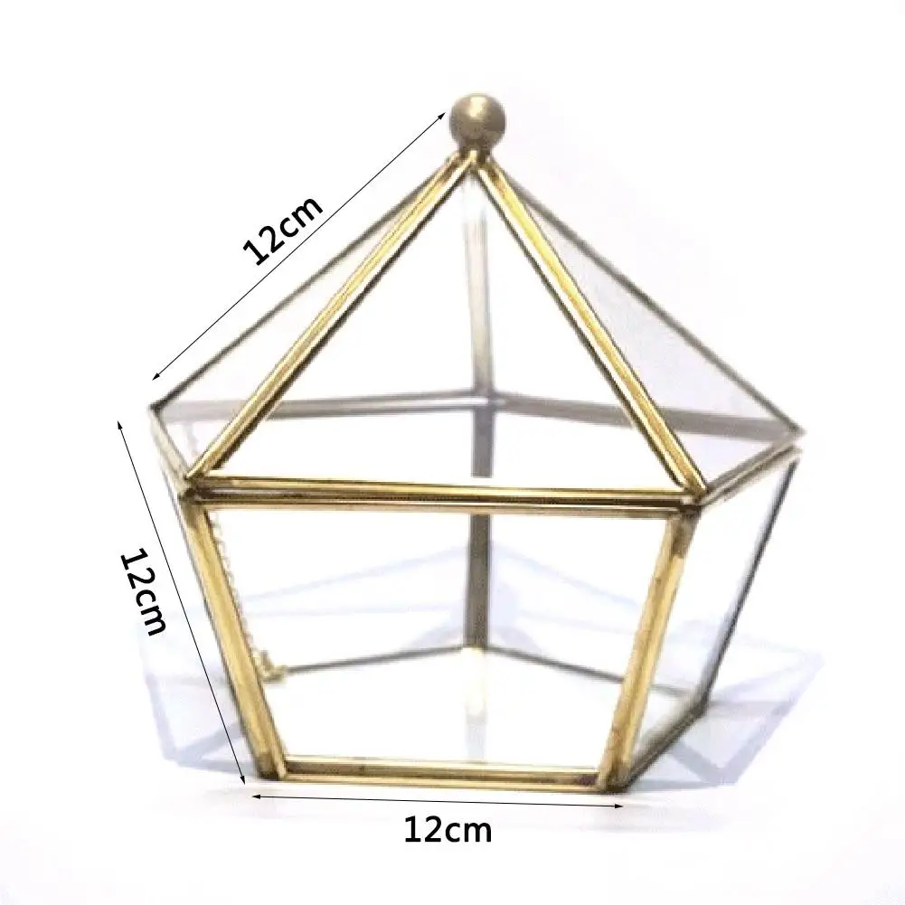 

Wedding Glass Box Glass Ring Box Custom Name Glass Jewelry Box Geometric Copper Ring Holder Glass Ring Pillow Home Decoration