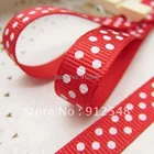 Оптовая продажа, красная корсажная лента в горошек, 20 ярдов, 38 дюйма, 10 мм, yd10010