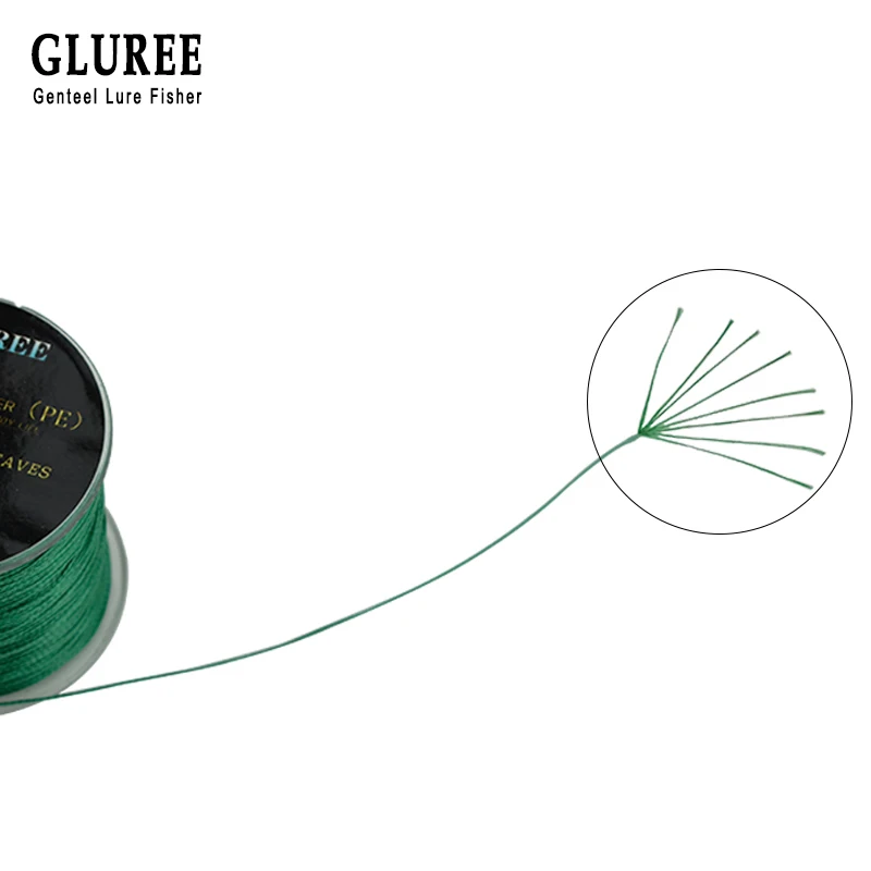 GLUREE 500 м/547 ярдов 8 стоит PE плетеная рыболовная леска из ПЭ 100% Комплексная линия