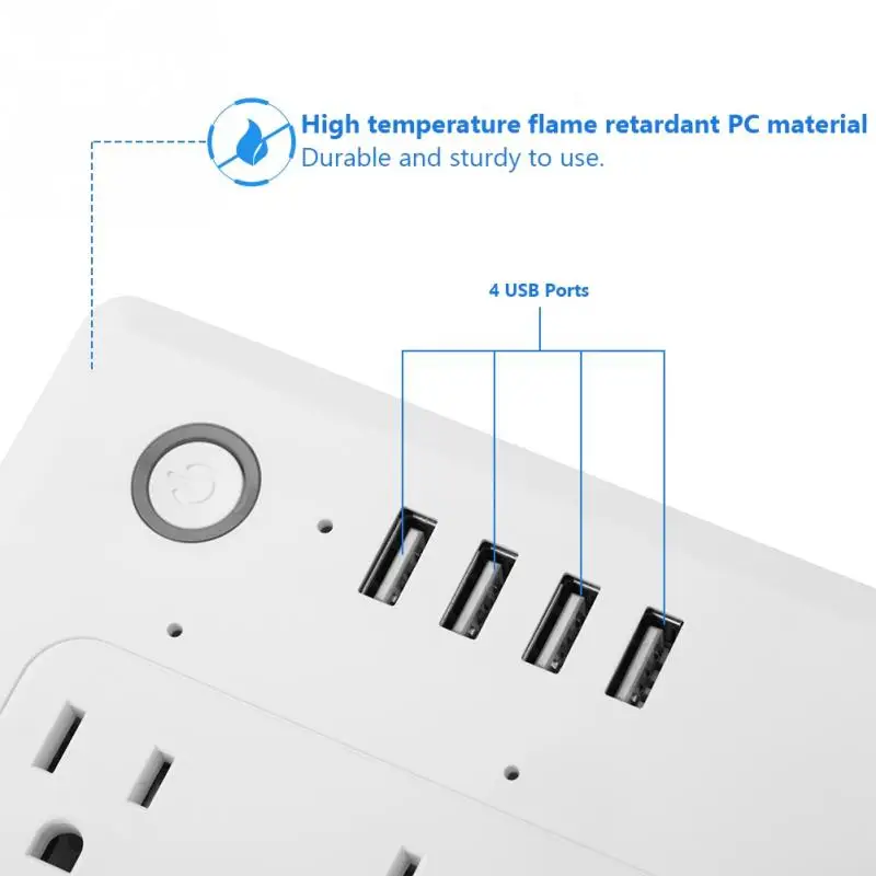 WiFi смарт Мощность на выходе 4 Порты USB розетка с таймером полосы Стабилизатор