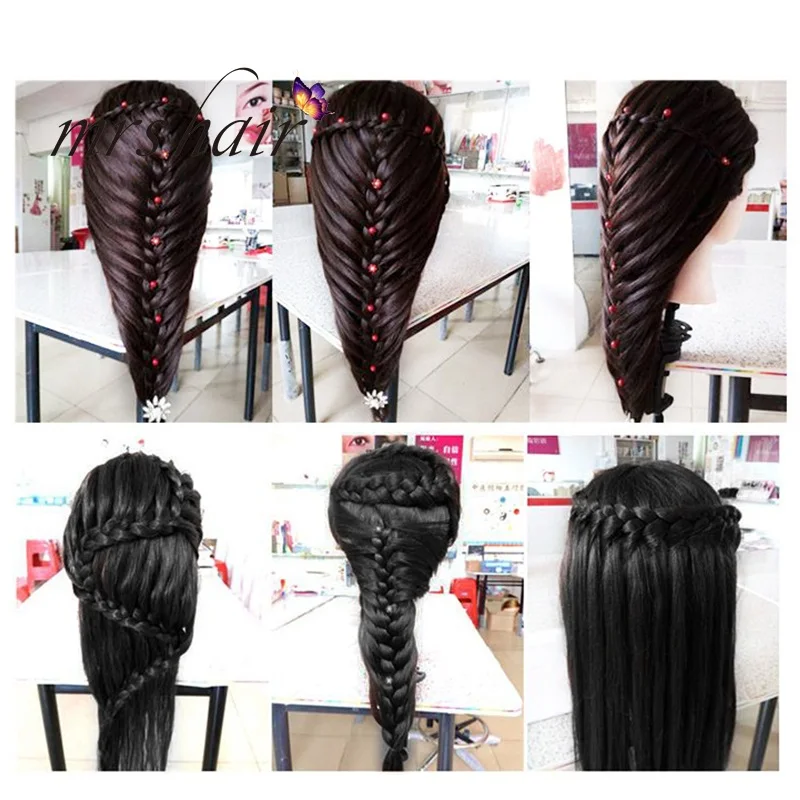 MRS HAIR пряди для Учебные головы манекены модель настоящие человеческие волосы