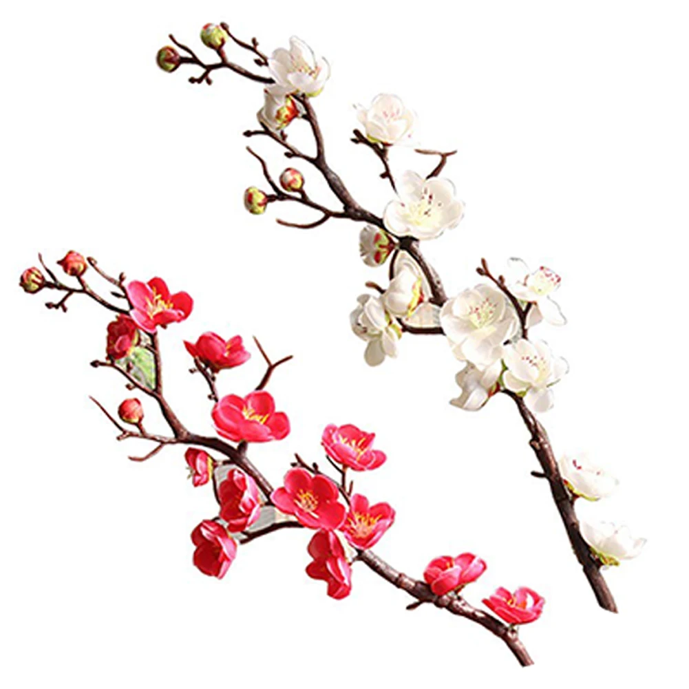 2 шт. имитация ветки сакуры персикового цвета искусственный цветок для