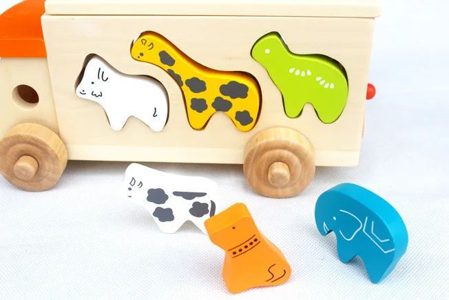 Для раннего развития игрушка montessori животный бисер автобус головоломка с