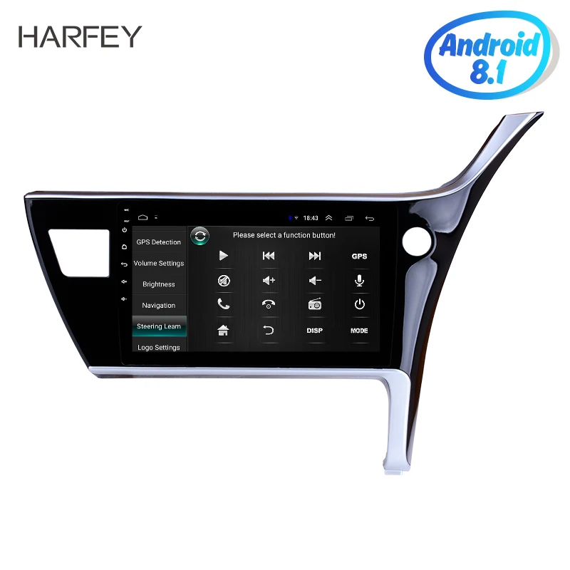 Мультимедийный плеер Harfey автомагнитола 10 1 дюйма для Toyota Corolla 2017 2018 праворучного