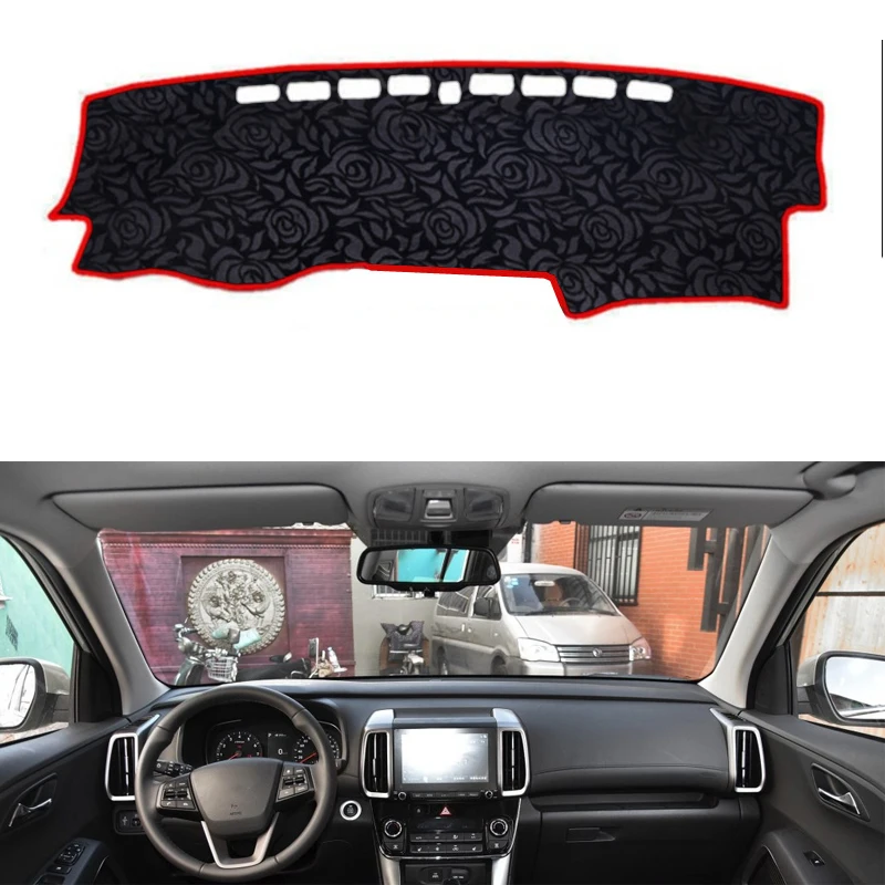 Противоскользящая панель для приборной панели автомобиля с розовым узором DashMat