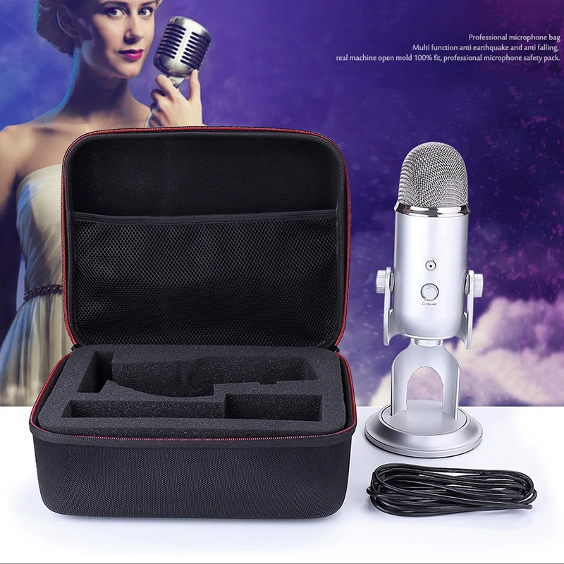 Жесткий чехол подходит для Blue Yeti Pro Водонепроницаемый Анти шок микрофон