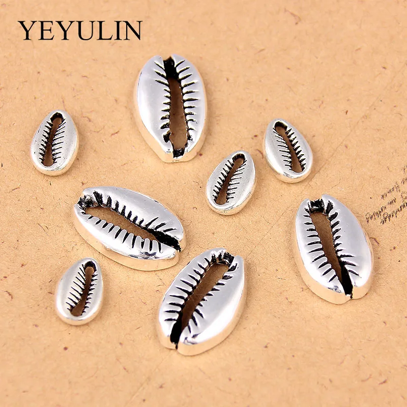 

10 Pcs 12*7mm 19*12mm Antique Silver color Alloy Shell Connector For DIY Handmade Makings Jewelry Findings Bracelet Accessories