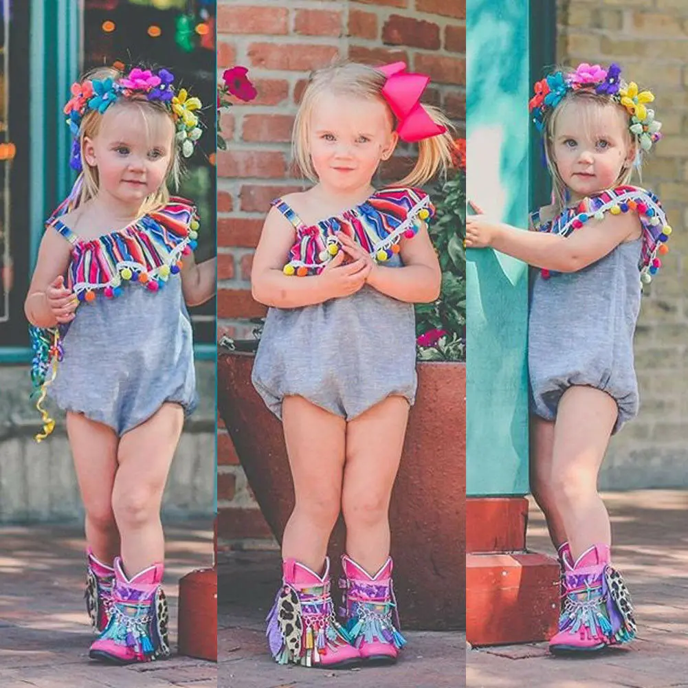 Pudcoco Girl Jumpsuits 0-24M Newborn Infant Baby Off Shoulder One-Pieces Romper Jumpsuit Outfit | Детская одежда и обувь