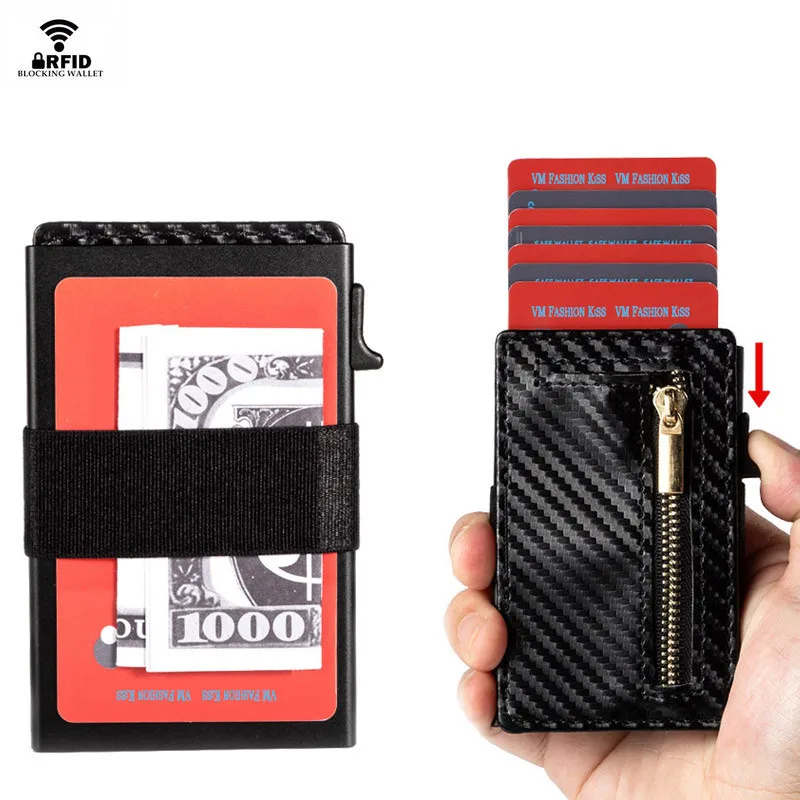 VM FASHION KISS 2019 Новый минималистичный бумажник с блокировкой RFID из углеродного