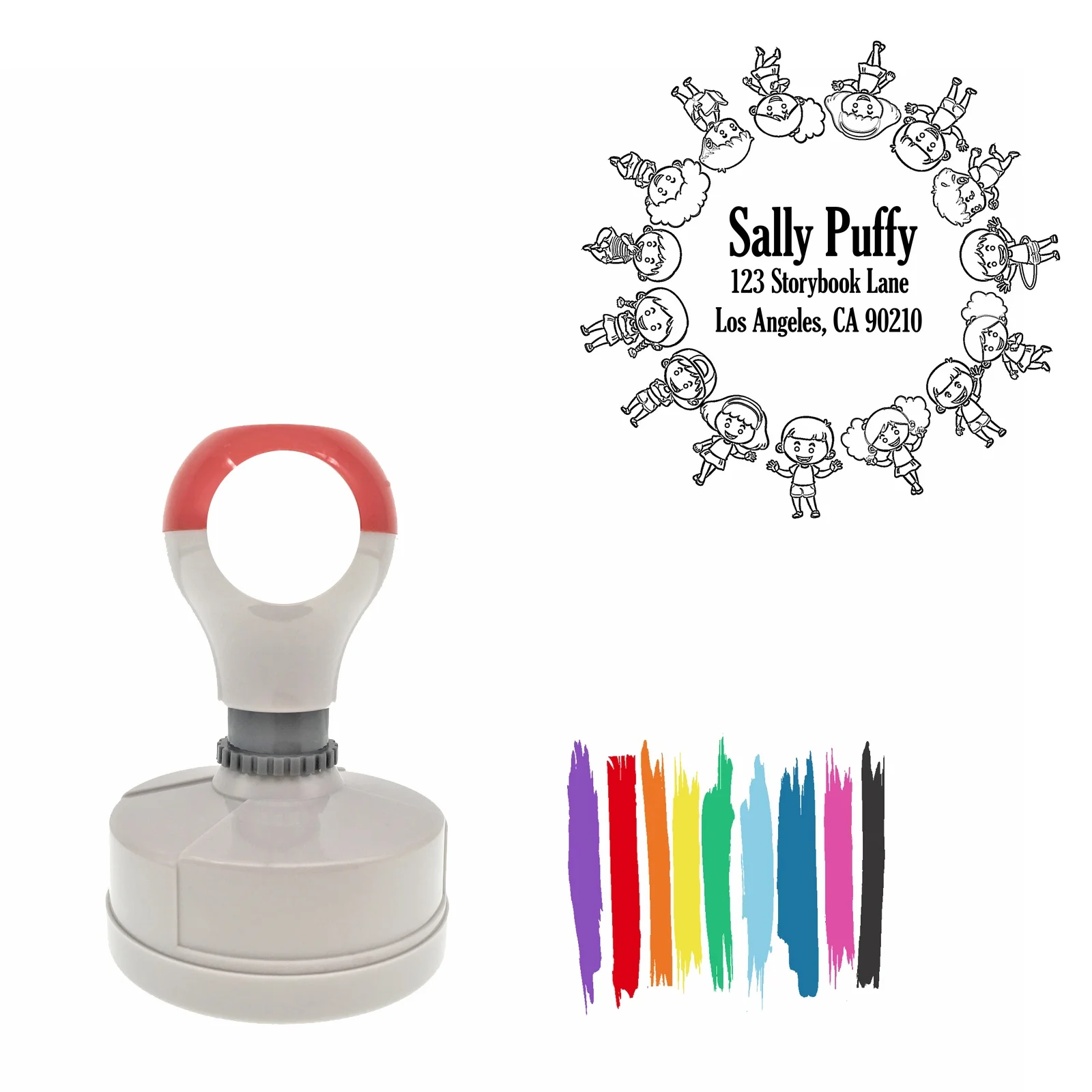 

Bbloop Kids Design Round Pre-Inked Laser-Cut Address Stamp