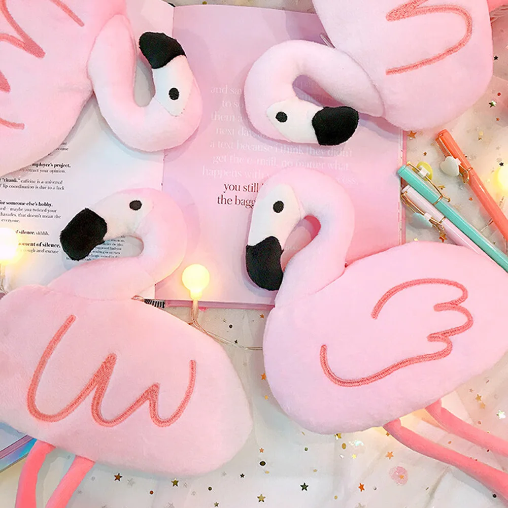 2019 Cute Newest Kawaii Cartoon Plush Flamingo Pencil Case Pen Bag Kids Stationery | Игрушки и хобби