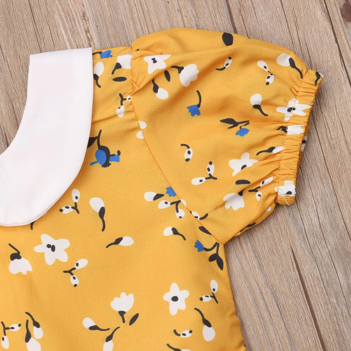 Toddler Kids Baby Girls Summer Short Sleeve Clothes Floral Doll Collar Pageant Party Princess Tutu Gown Dress Cute Casual | Детская