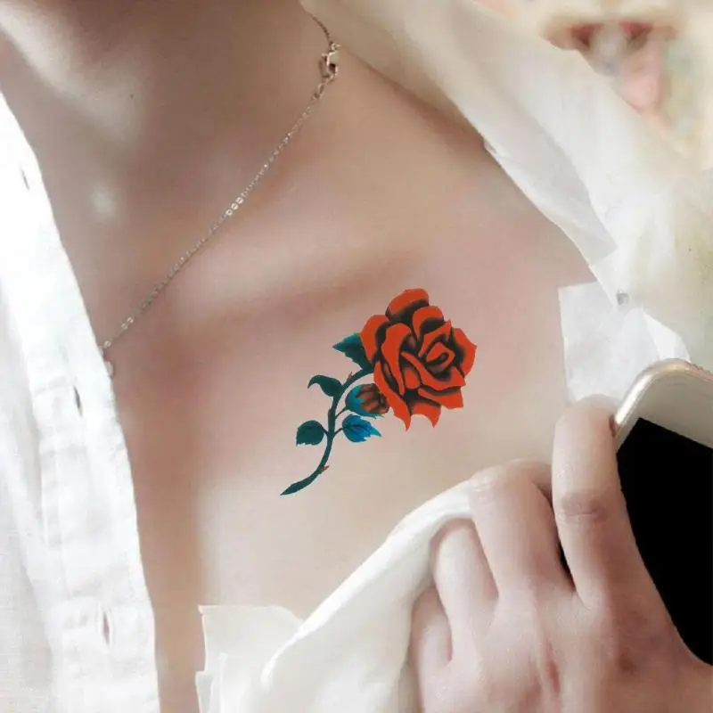 3D цветы наклейки для татуировок водонепроницаемые временные переноса воды тату