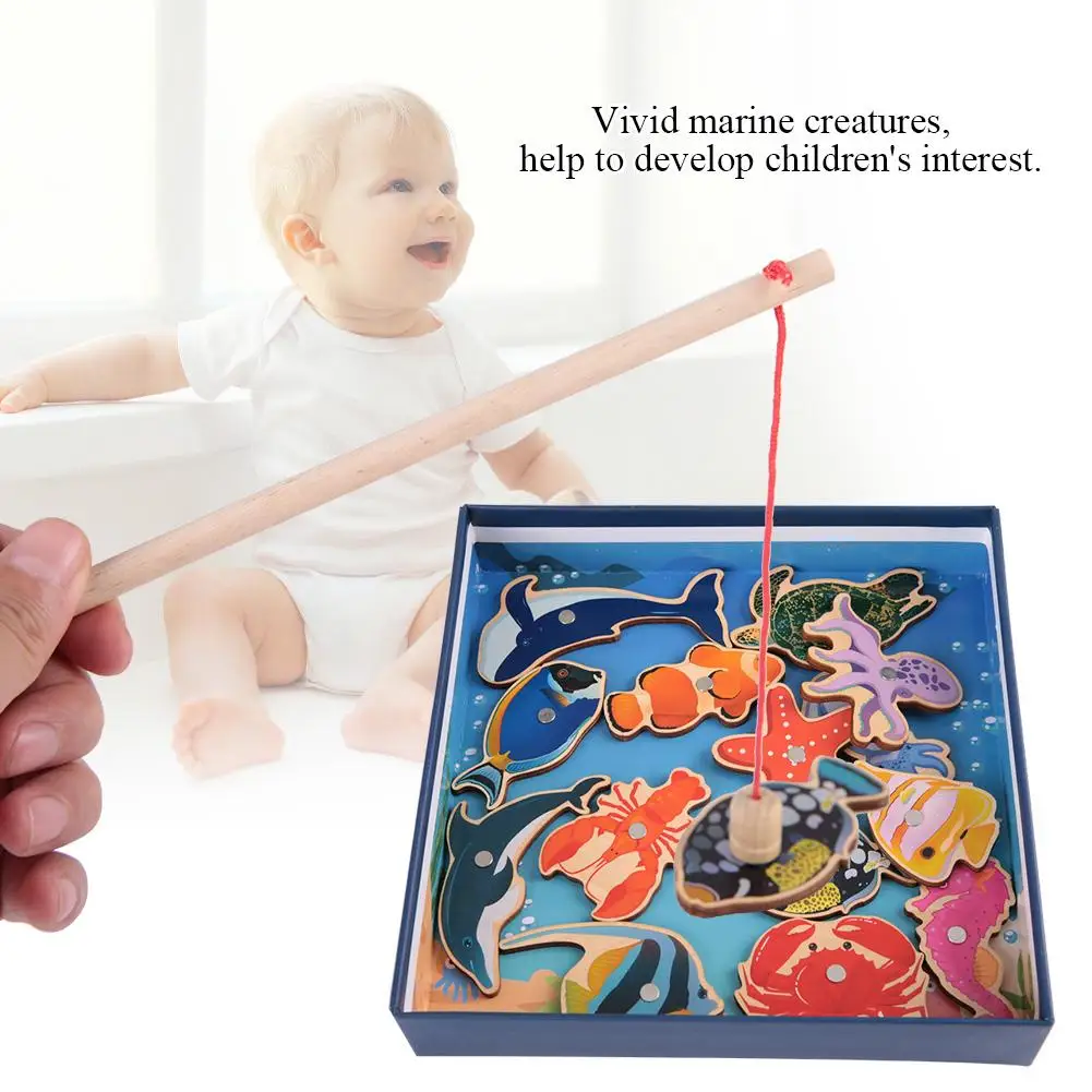 ESTINK большая магнитная деревянная 3D игрушка для рыбалки игра детские игрушки