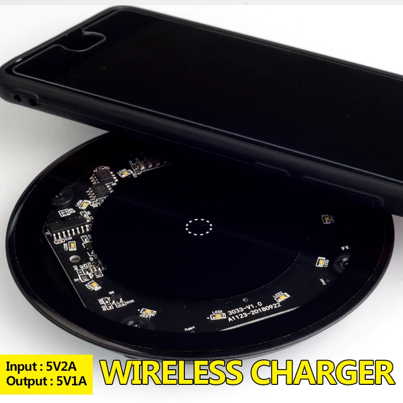 Беспроводное зарядное устройство VEEAII Qi для iPhone X/XS Max XR 8 Plus видимое Samsung S8 S9/S9 + Note