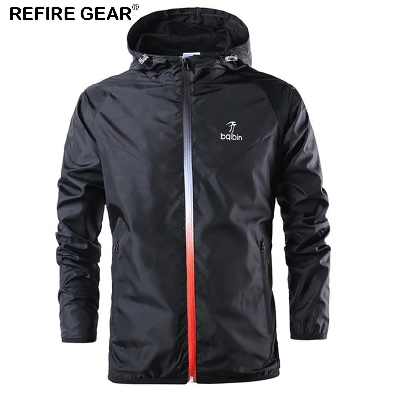 Мужская Повседневная ветровка Refire Gear тонкая спортивная куртка с капюшоном