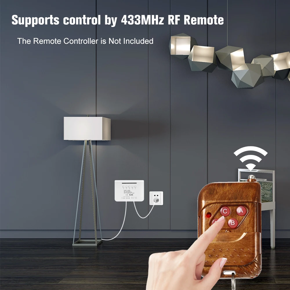 EWelink 4CH WIFI переключатель Модуль RF 433 МГц 4 банды беспроводной умный для Amazon Alexa Google
