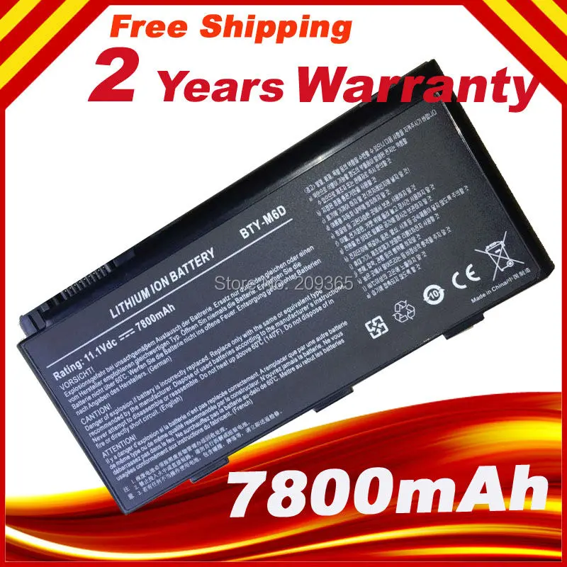 BTY M6D ноутбук Батарея для MSI GX60 GT60 GT780DX GX660 GT70 GX680 GX780 GT780R GT660R GT663R GT783R 9 ячеек 7800