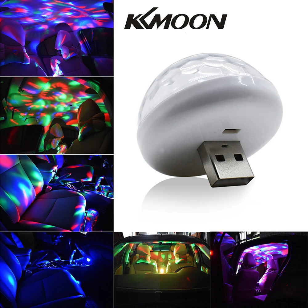 Автомобильный интерьер атмосферный неоновый свет красочный светодиодный USB RGB