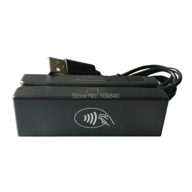 

USB interface 2 in 1 hico and loco magnetic stripe card reader and RFID card reader/writer ISO7810,ISO14443A