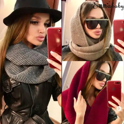 2019 новые модные стильные женские зимние теплые шарфы шарф Обертывания вязаный