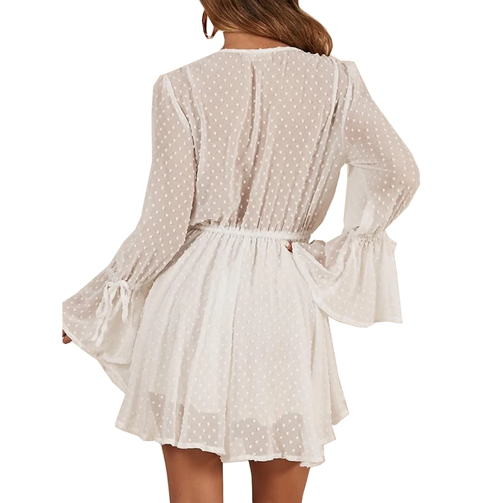 Женский Короткий комбинезон на пуговицах с V образным вырезом и длинным