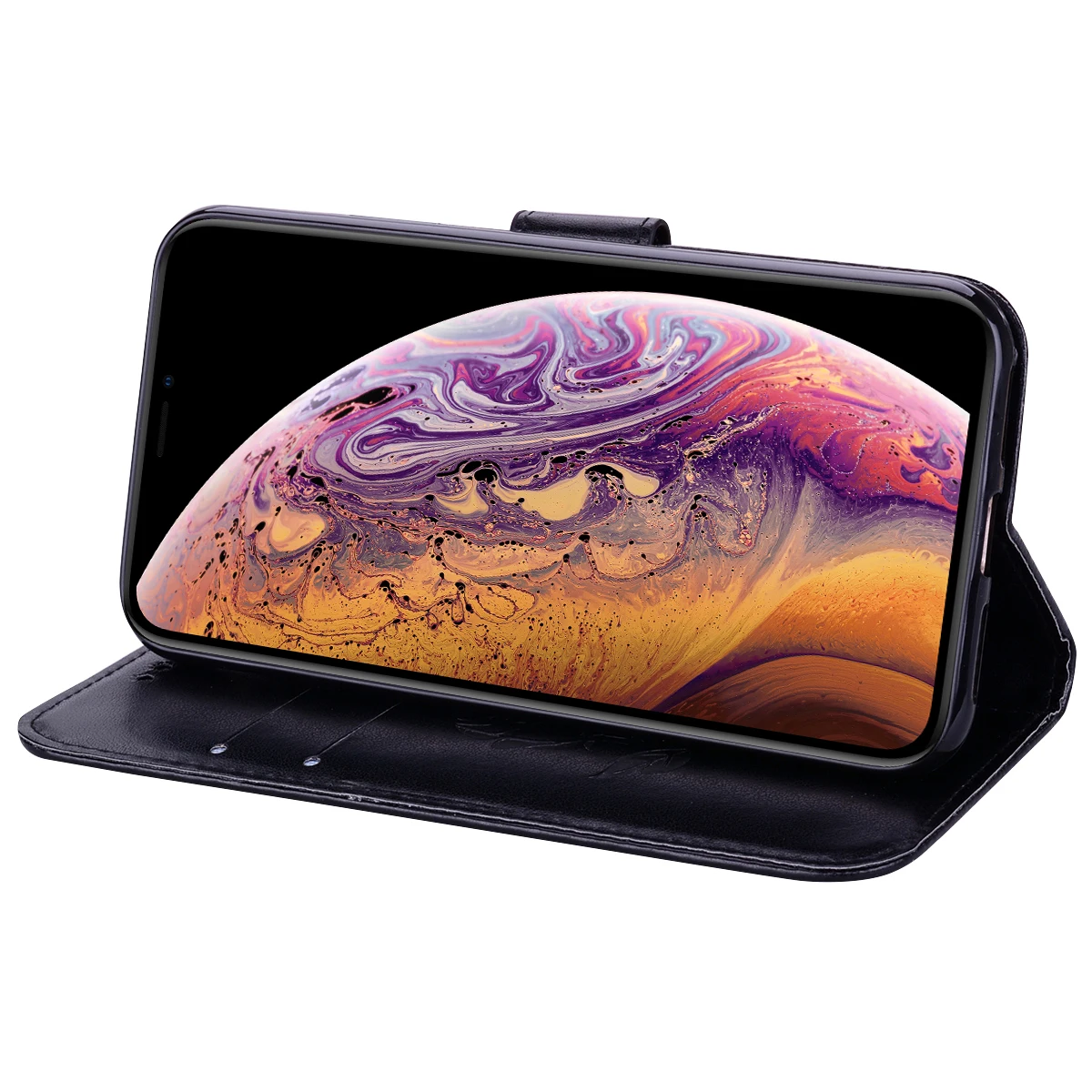 Кожаный чехол KISSCASE с объемным цветком для iPhone XS Max XR 10 X откидной крышкой 5 5S SE 6 6s 7 8