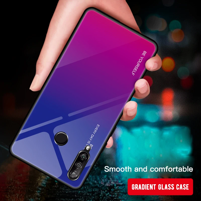 Чехол из мягкого ТПУ с градиентным закаленным стеклом для huawei P Smart PLUS 2019 Enjoy 9S Y7 PRO