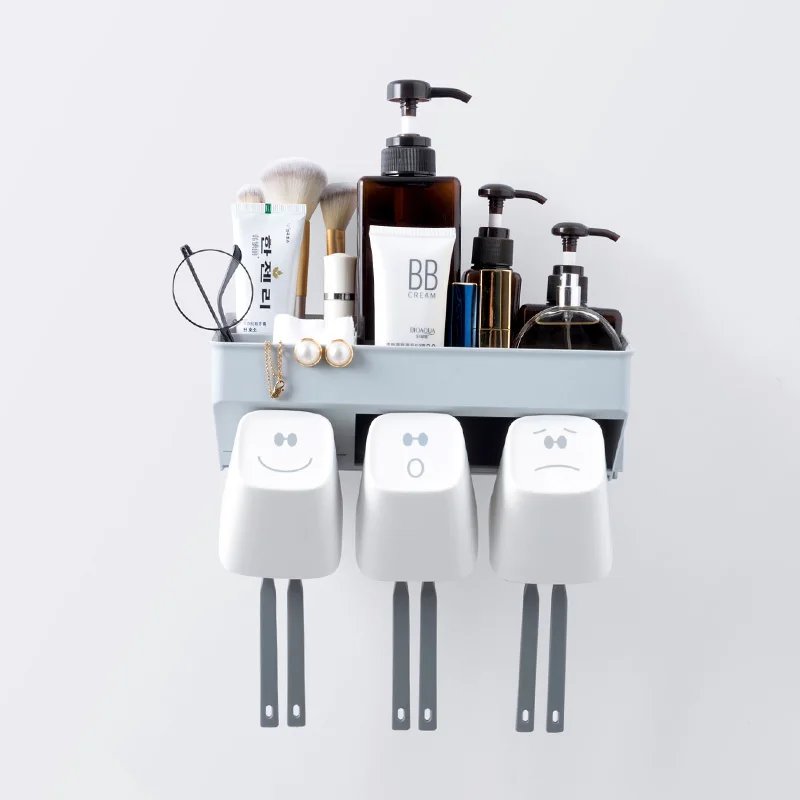 Paste Wall Mounted Toothbrush Holder Mouthwash Set Bathroom Toothpaste Rack Storage Wash Racks | Дом и сад