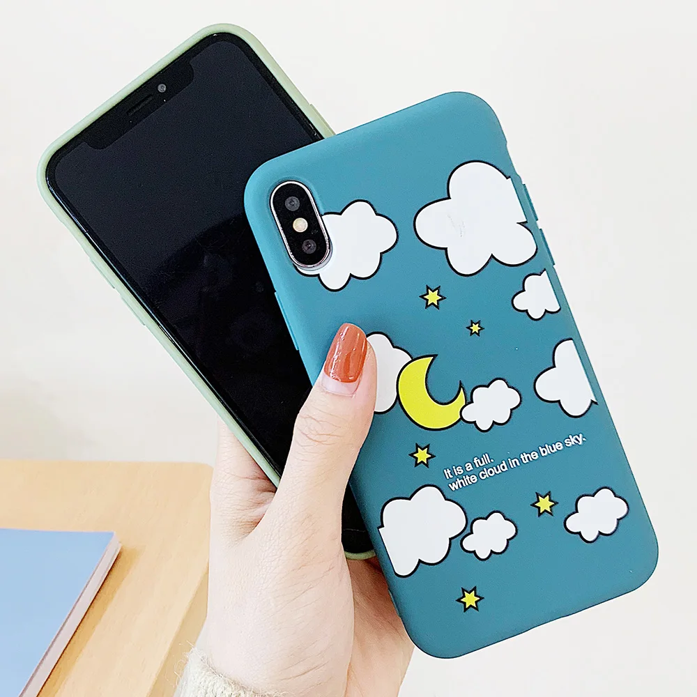 Матовый чехол JONSNOW для iPhone XS Max X XR чехлы с рисунком белых облаков мягкий