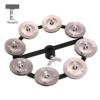 professional hi hat tambourine with single row steel jingles percussion instrument