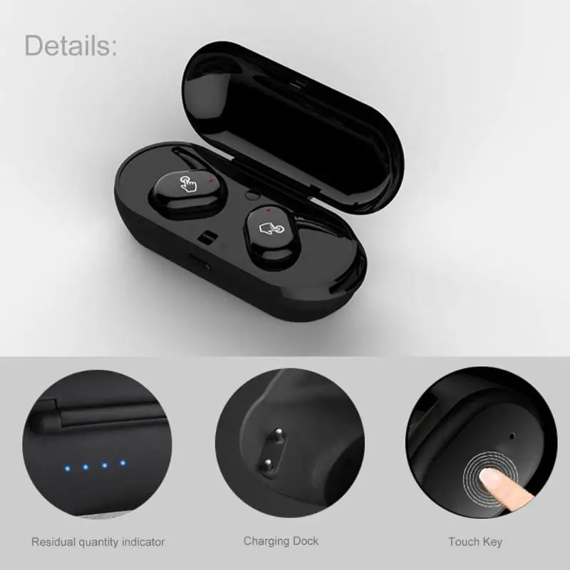 Миниатюрные водонепроницаемые бинауральные беспроводные Bluetooth наушники