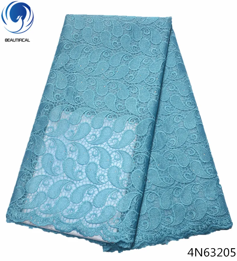 Beautifical nigerian lace fabric 2018 embroidery wedding women clothing 5yards/lot green color 4N632 | Дом и сад