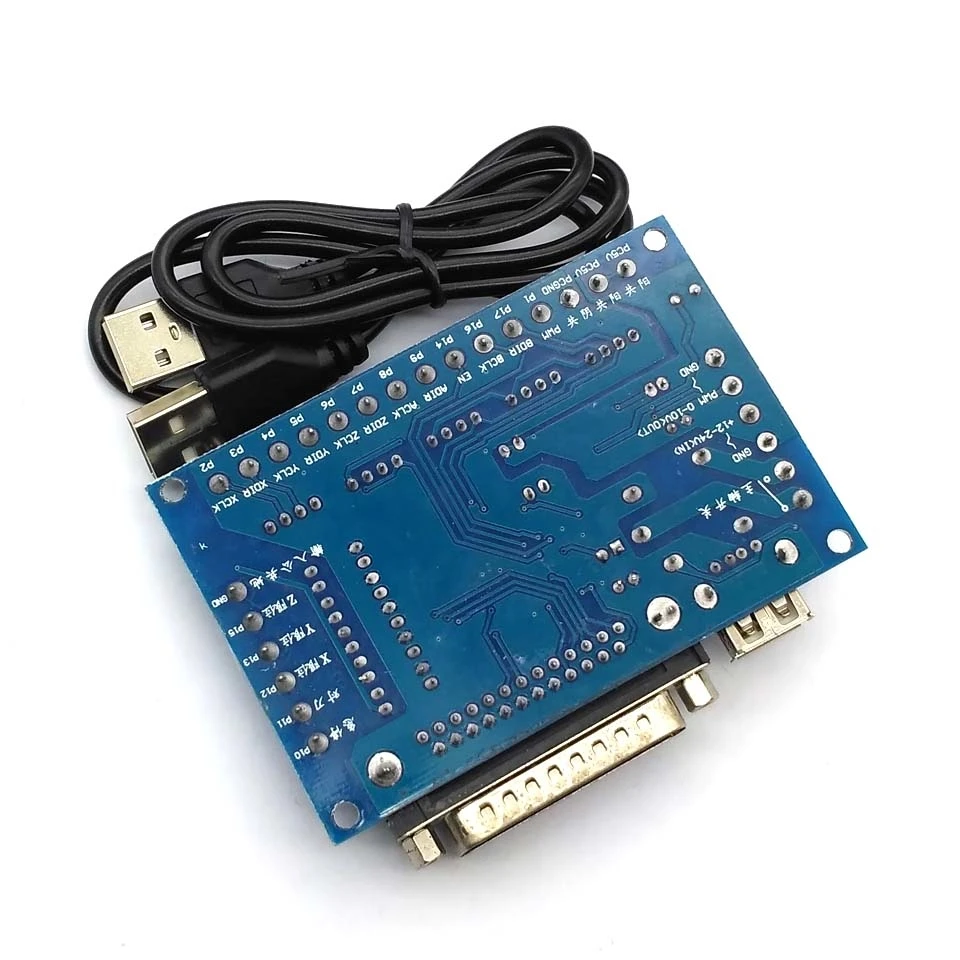 5 осевая CNC плата с USB кабелем для драйвера шагового двигателя MACH3 параллельное