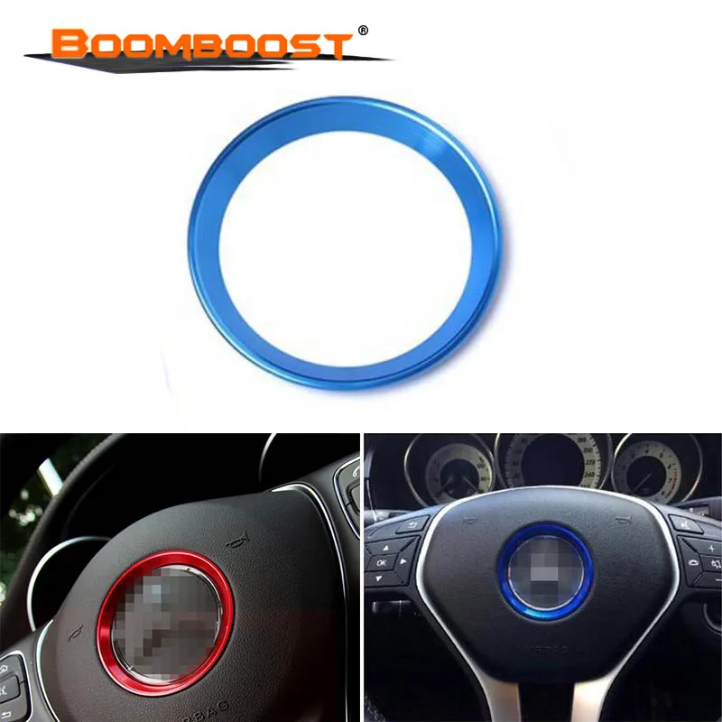 

Car Aluminum Steering Wheel Ring Trim Cover FOR Benz new C class CLA GLE GLC 2 colors to choose new coming Small