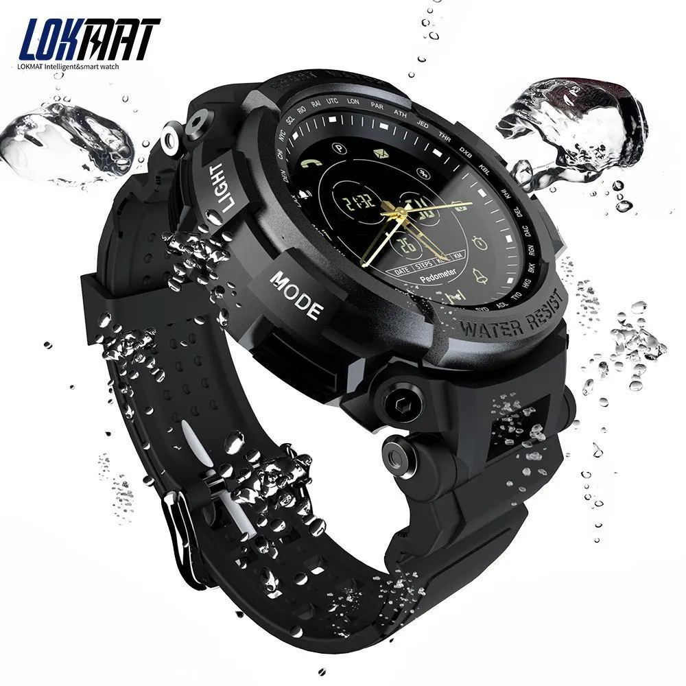 LOKMAT SmartWatch спортивные Шагомер Bluetooth 50 м водонепроницаемые напоминания информации