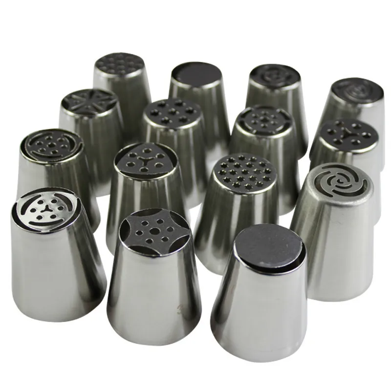 

15PCS Russian Piping Tips Cake Pastry Nozzles Cake Decorating Tools DIY Biscuits Cake Pastry Nozzles Tips Decorating Tool