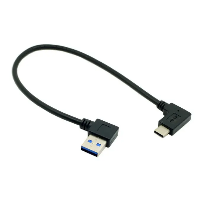 Реверсивный USB-кабель CYDZ 0 3 м USB-C угловой на левый угол 90 градусов кабель для