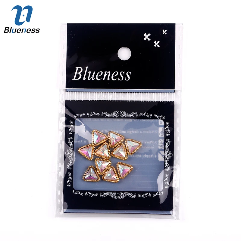 Blueness 10 шт./лот Треугольные металлические шпильки для дизайна ногтей украшения