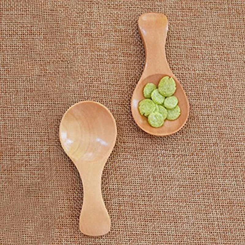 

Hot Sale 8Pcs Small Wooden Salt Spoon Solid Wood Condiments Spoon Handmade Honey Teaspoon Seasoning Sugar Coffee Tea Jam Musta