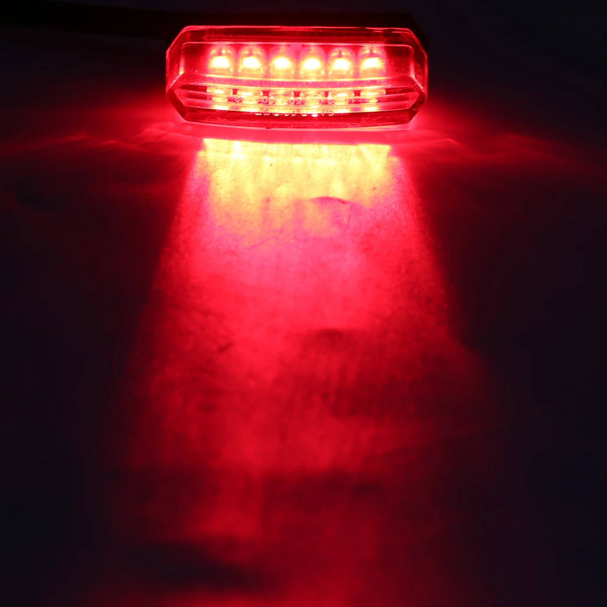 

Mayitr 1pc Red Motorcycle Rear Light 6LED License Plate Tail Light Lamp Clear Lens for for 12V Motorcycle