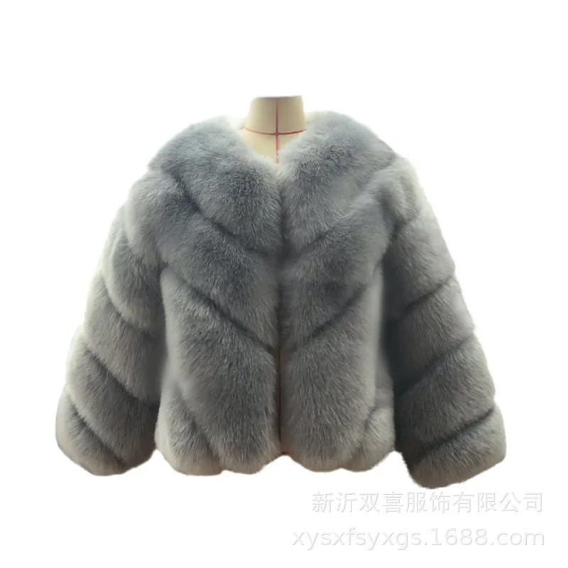 

2018 Faux Fox Mink Fashion Fur Coats For Winter Female Coat Women Short Glasses Chaquetas Mujer Rabbit Autumn Jacket Furry Fake