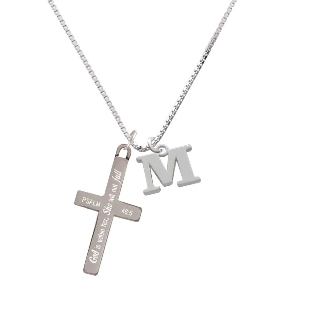 Большое начальное-М-она не будет падать-крест ожерелье | Украшения и аксессуары