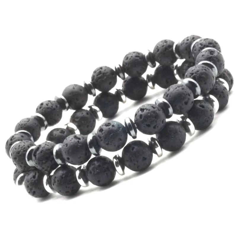 Black Hematite 8MM Lava Stone DIY Aromatherapy Essential Oil Diffuser Bracelet Men Women Jewelry Pulseras Mujer | Украшения и