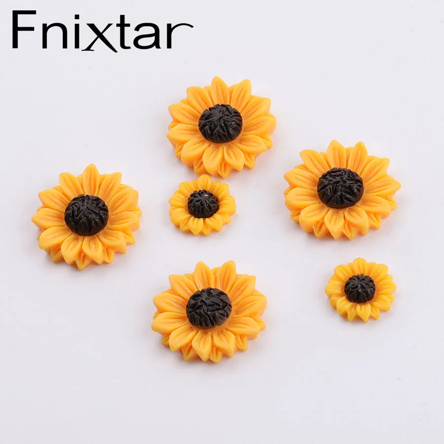 

Fnixtar Resin Daisy Chrysanthemum SunFlower Cameo Cabochon Pendants Charm For DIY Earrings 15/18/25mm 300piece/lot