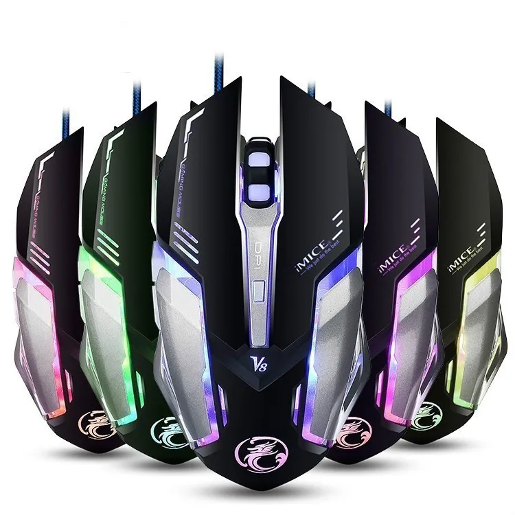 Игровая Проводная оптическая мышь IMICE V8 4000 DPI эргономичная светодиодный