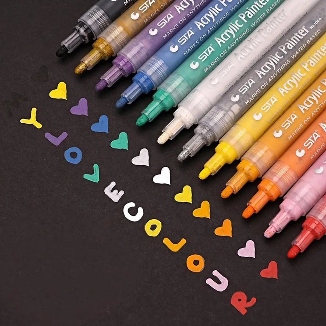 Propylene Marker Pen Non-Toxic Odorless Waterproof Paint Drawing Color can easily identify 22g Random | Канцтовары для офиса и